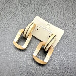 Chico's Travelers Drop Earrings Nickel Free Pierced Acrylic Marble Statement Jew